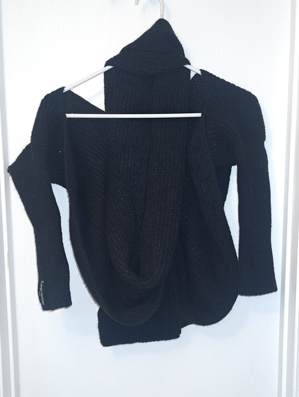 Freya Harper Brushed Knit Scarf in Black (extra long)